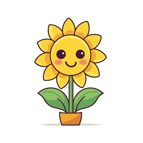 Premium Vector Cute Sunflower Vector