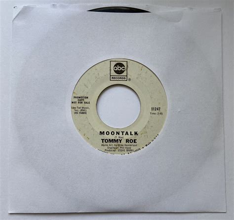 Tommy Roe “jam Up Jelly Tight Moontalk” Abc Records Promo 45 Rpm 1969