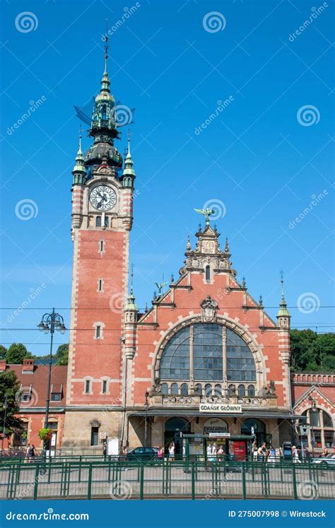 Exterior View Of Gdansk Main Train Station Poland Editorial Stock