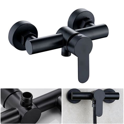 Bathroom Shower Faucet Wall Mounted Hot Cold Water Mixer Valve Stainless Steel Bathtub Faucet