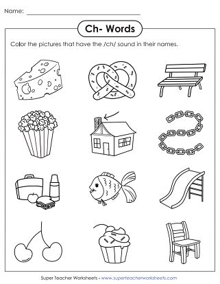 Ch Worksheet For First Grade