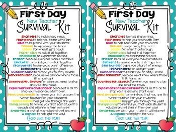 Editable First Day Teacher Survival Kit Card Freebie By Stacia Seagroves