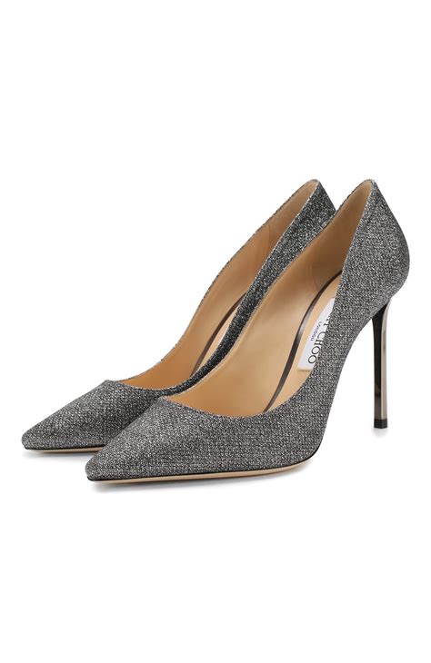 Женские серые туфли romy 100 JIMMY CHOO купить в интернет-магазине ЦУМ ...