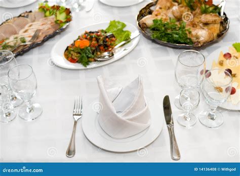 Dinner Is Served Stock Photo Image Of Glass Table Place 14136408