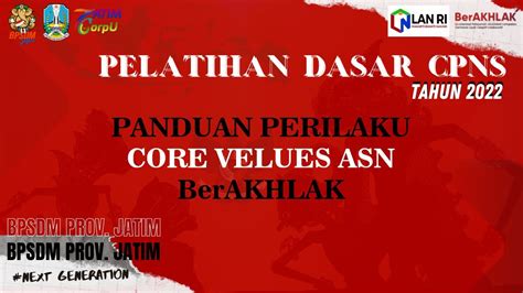 Learning Journal Nilai Dasar Asn Berakhlak Youtube