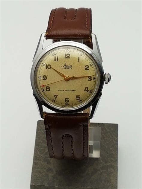 Avia Military Mens Watch Swiss Made 1940s1950s Catawiki