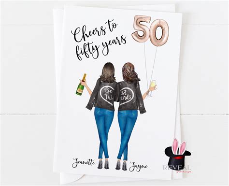 Best Friend 50th Birthday Card Sister Birthday Card Best Etsy