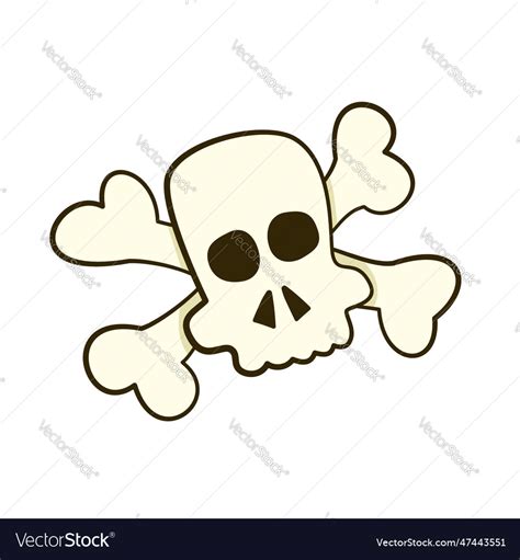 Cartoon Skull And Crossbones Royalty Free Vector Image