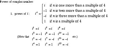 Mathwords: Complex Number Formulas