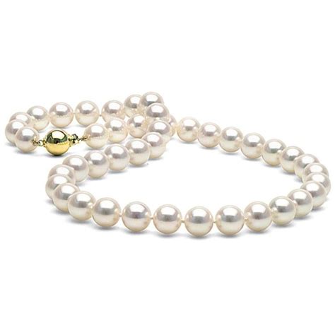 White Japanese Akoya Pearl Necklace 8 5 9 0mm AAA Quality Buy