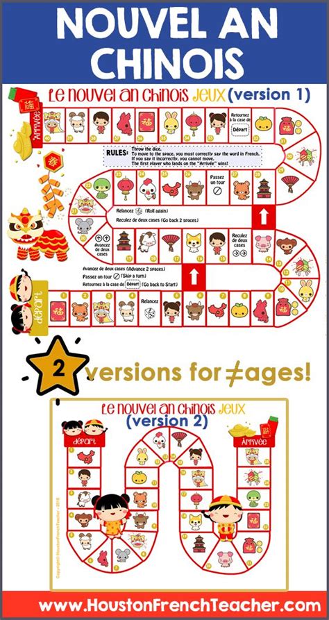 Nouvel An Chinois French Chinese New Year Activity Game Board 2