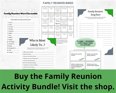 Family Reunion Word Scramble Family Reunion Game Digital Download ...