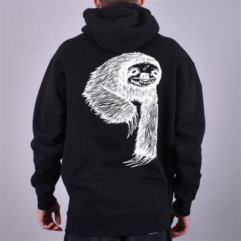 Welcome Skateboards Sloth Pullover Hood Black Skate Clothing From Native Skate Store Uk