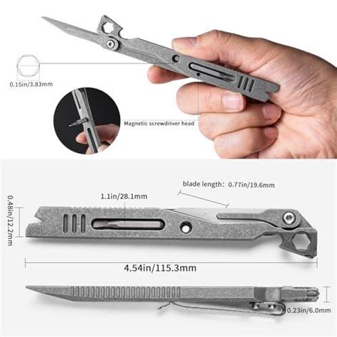 Titanium EDC Pry Bar Pocket Multitool Mini Prybar Keychain Crowbar Tool