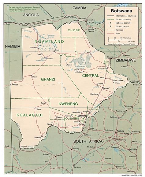 BOTSWANA - GEOGRAPHICAL MAPS OF BOTSWANA