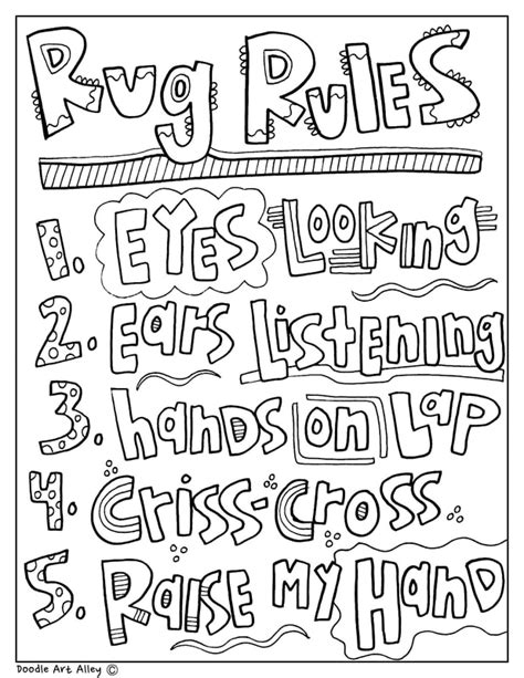 Classroom Rules Coloring Pages - Coloring Home