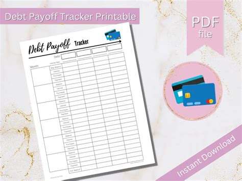 Debt Payoff Tracker Printable Melhasplans