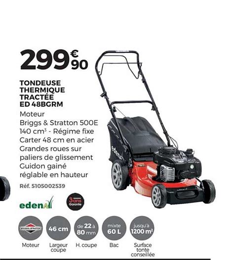 Offre Tondeuse Thermique Tract E Cm Titan Chez Brico Depot