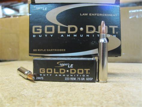 20 Round Box 223 Rem 75 Grain Speer Gold Dot Soft Point Ammo 24475