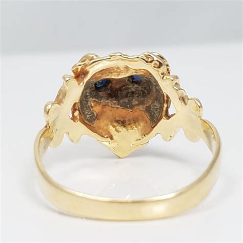 Victorian Era 14K Gold & Sapphire Lion Ring