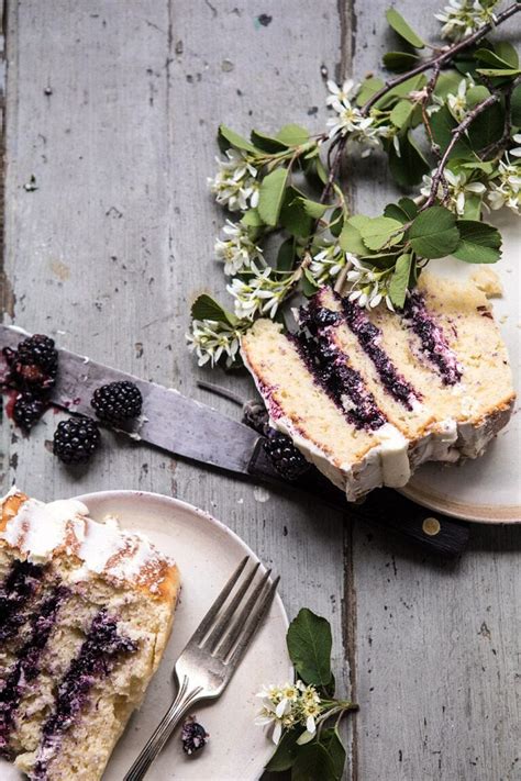 Blackberry Lavender Naked Cake With White Chocolate Buttercream Half Baked Harvest
