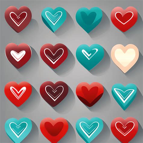 Red Heart Icons Set Vector Creative Fabrica