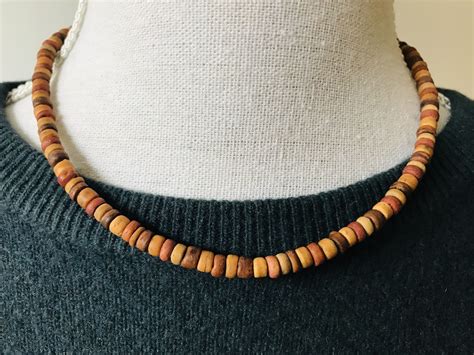 Small Natural Wooden Bead Necklace Organic Style Wood Necklace