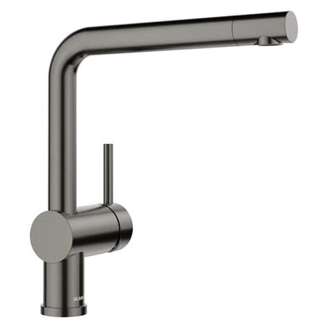 Blanco Linus Single Handle Pull Out Sprayer Kitchen Faucet In Satin