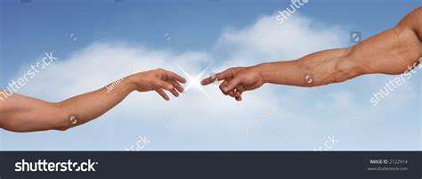 god reaching  adam style michael stock photo  shutterstock
