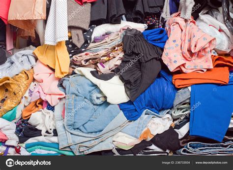 Pile Messy Clothes Closet Untidy Cluttered Woman Stock Photo by ©varandah 236733934