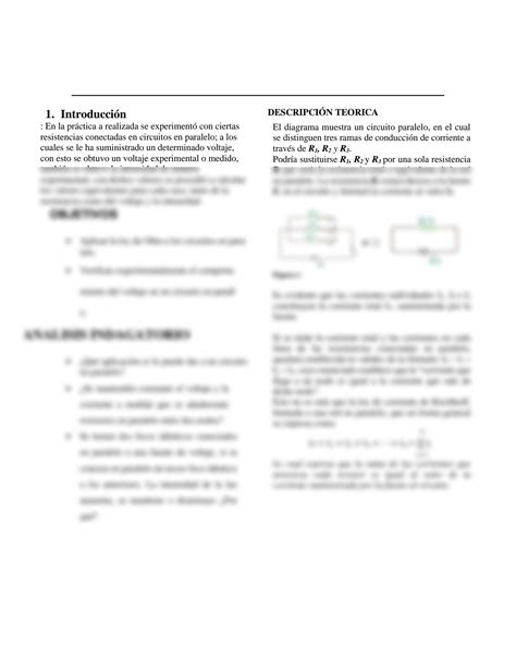 SOLUTION Informe 8 Circuito De Resistores En Paralelo Studypool