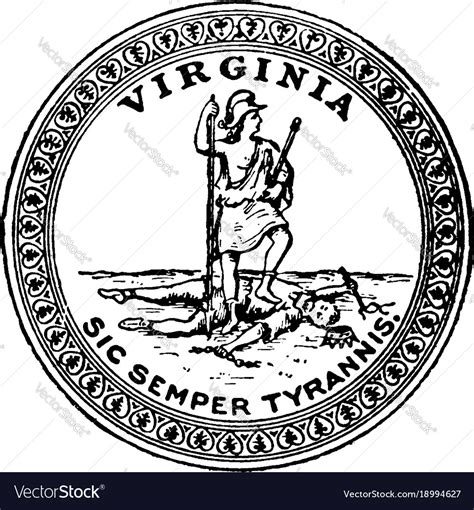 Seal of virginia vintage Royalty Free Vector Image