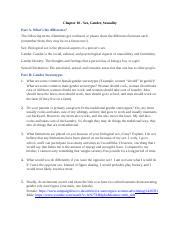 Sex And Gender Packet Docx Chapter Sex Gender Sexuality Part A What S The Difference