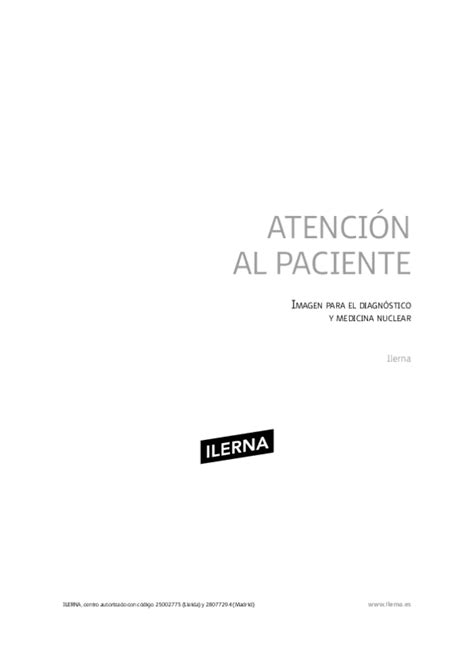 Resumen Atencion Al Paciente Ilerna Rayos Pdf