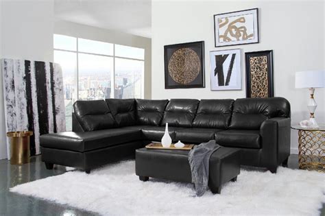 Living Room With Black Sectional