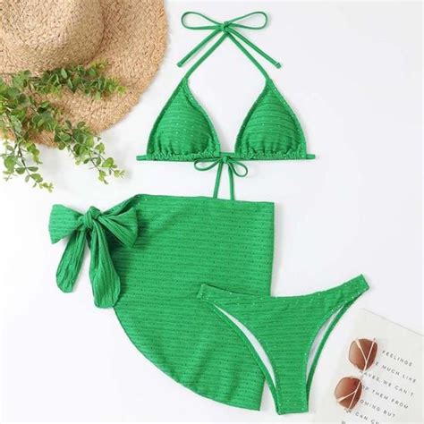 Ensemble De Maillots De Bain Bikini Pi Ces Sexy Pour Femmes Vert Vert Cdiscount Pr T Porter