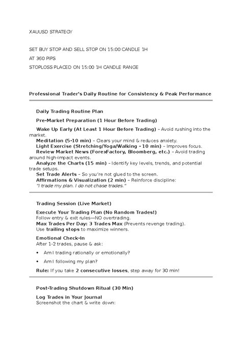 Xauusd Strategy - These are class notes - XAUUSD STRATEGY SET BUY STOP