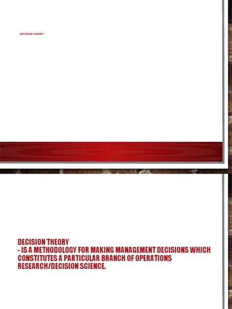 Decision Theory Pdf Decision Theory Mathematical And Quantitative