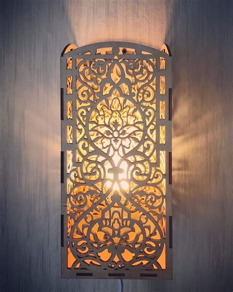 Laser Cut Carved Night Light Wall Light Lamp Free Vector Laser Cut