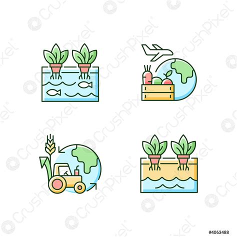 Environmental Farming Rgb Color Icons Set Stock Vector 4063488 Crushpixel