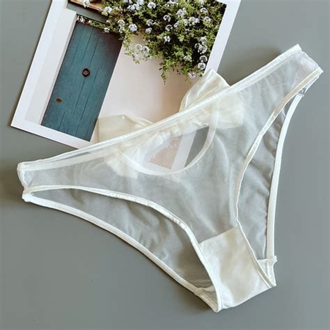 Uaang Women S Panties Sexy Lingerie Lace Panty Low Waist Hollowed Out Briefs Fashion Bow Comfort