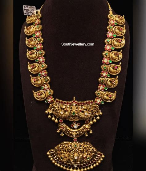 Antique Gold Peacock Nakshi Haram Indian Jewellery Designs