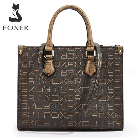 FOXER แบรนด์ใหม่ย้อนยุคพีวีซีจดหมายพิมพ์ผู้หญิงกระเป๋าถือสุภาพสตรี ...