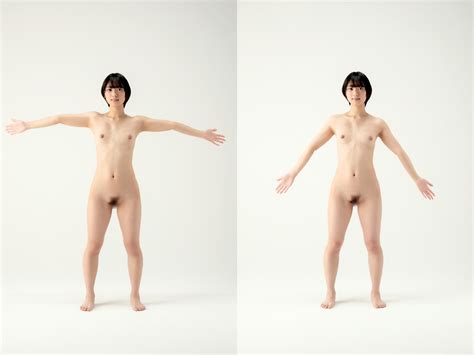 Monami Suzu Highres Photo Medium Girl Black Hair Censored Completely Nude Flat Chest