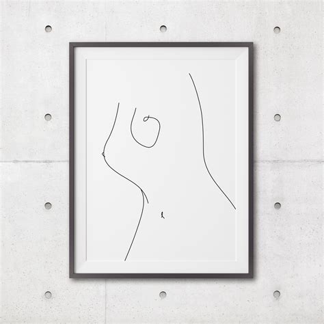 Nude Woman Line Art Female Body Line Drawing Prints Naked Woman Poster Simple Home Wall Decor