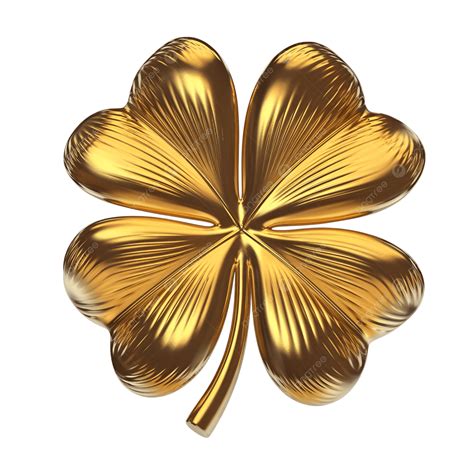 Golden Four Leaf Clover Beautifully Crafted Lucky Charm Symbolizing