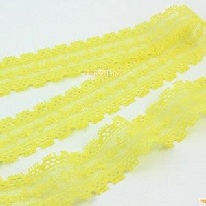 Terylene Lace Trim Yellow Floral Lace Ribbon Yellow Lace Trim Etsy