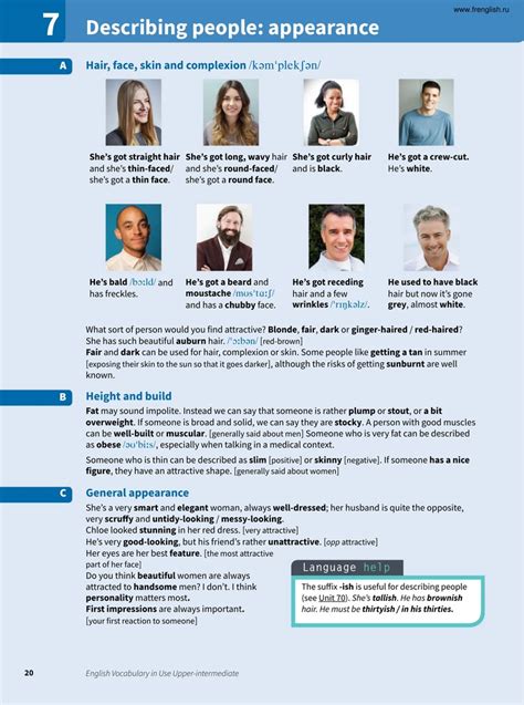 Unit-7 Describing people: appearance Diagram | Quizlet