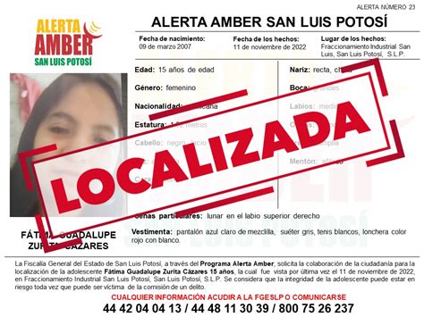 Localiza Fge A Adolescente Con Alerta Amber En Slp Fiscal A General