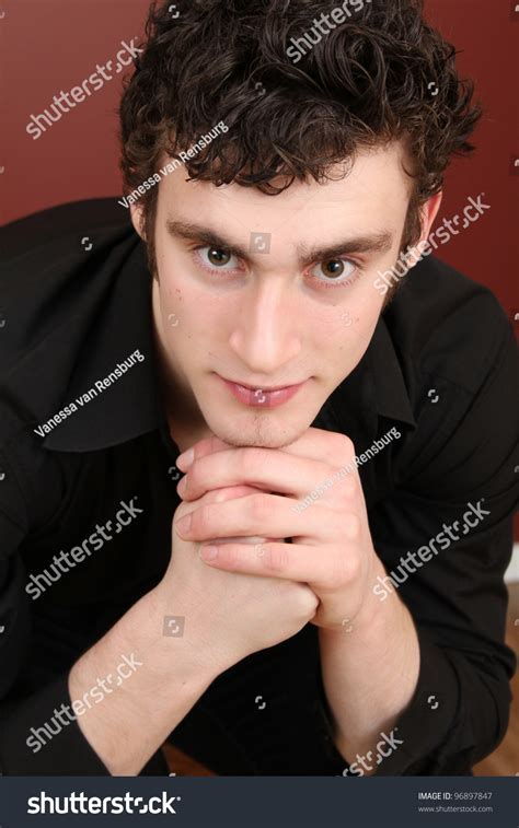Attractive Brunette Male Model Against Dark Stock Photo Shutterstock